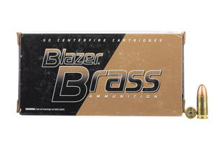 The CCI Blazer Brass 9mm ammunition uses a 115 grain full metal jacket projectile perfect for target practice